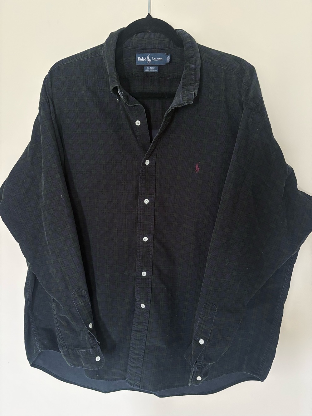 Ralph Lauren Men's Dark Green Button-Down Shirt Blair’s Corduroy